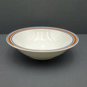 Salem Stoneware Georgetown Serving Bowl Salem Brown Blue Bands Vegetable Bowl